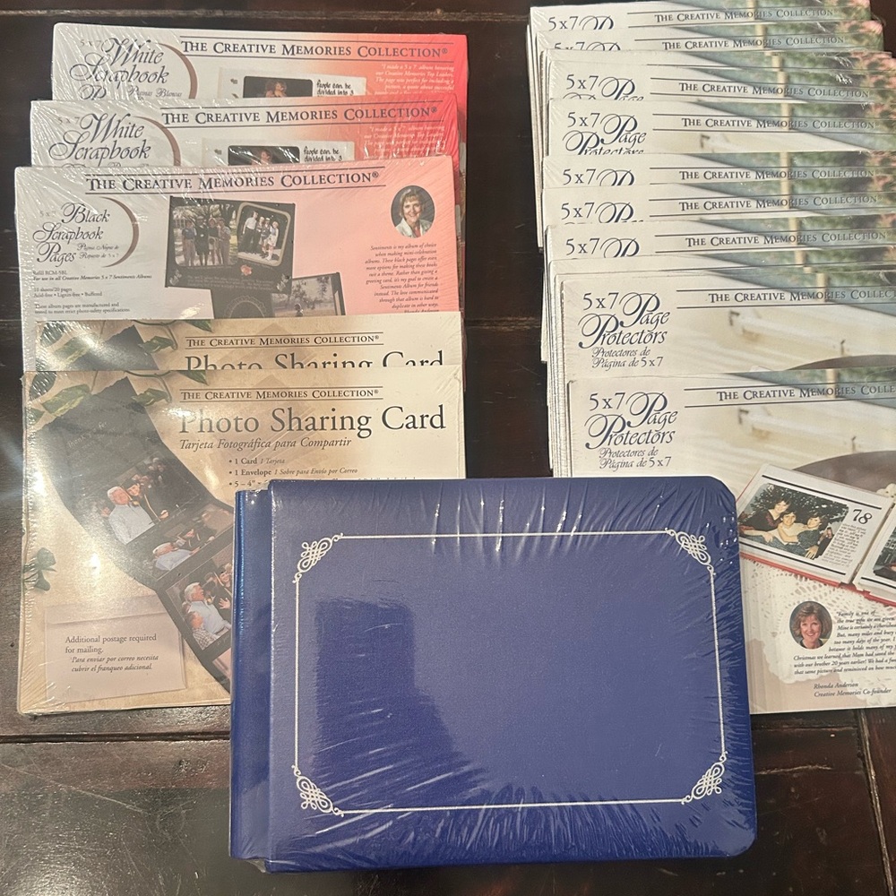 Creative Memories 5x7 Blue Photo Album with pages, covers & other supplies